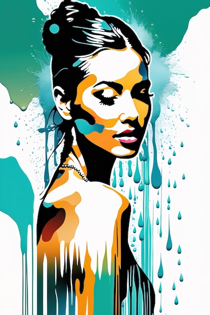 fashion girl colorful vector artfashion girl colorful vector artbeautiful girl with colorful splas