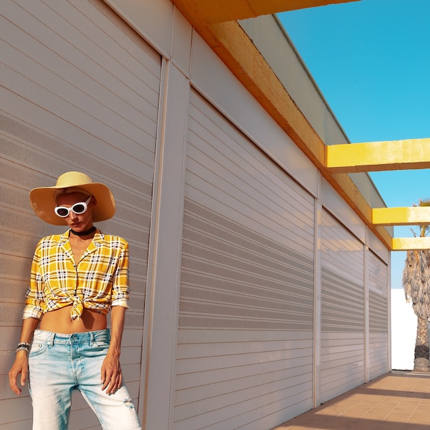 Fashion Girl. Country style. Vacation outfit