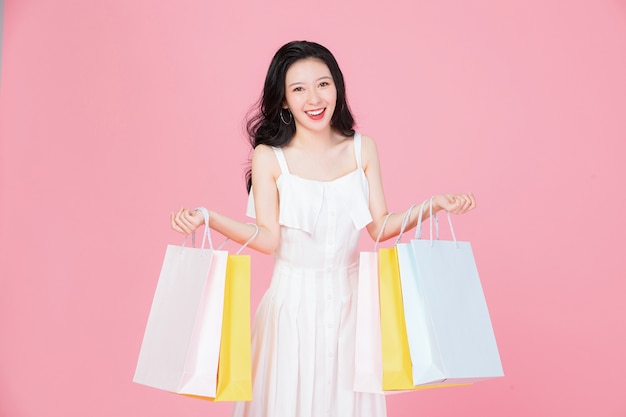 Fashion girl with shopping bags