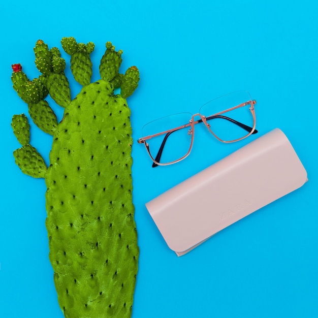 Fashion Glasses. Stylish Eyewear accessory. Flat lay Minimal Store