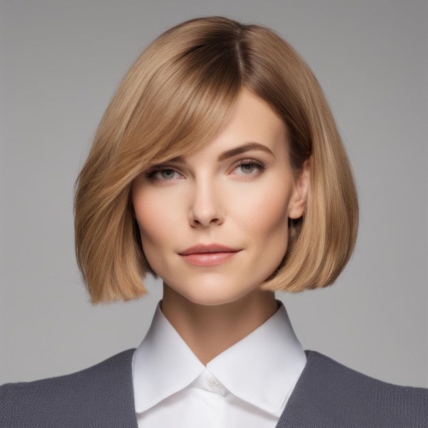 Fashion Hairstyle Glamour Young Woman Portrait Bob cut Hairstyle beautiful