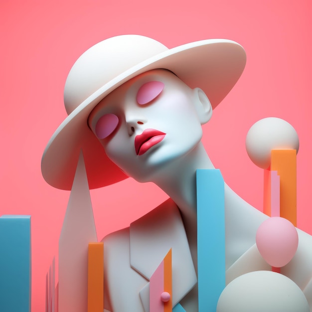 Fashion hat Minimalism Style generative ai