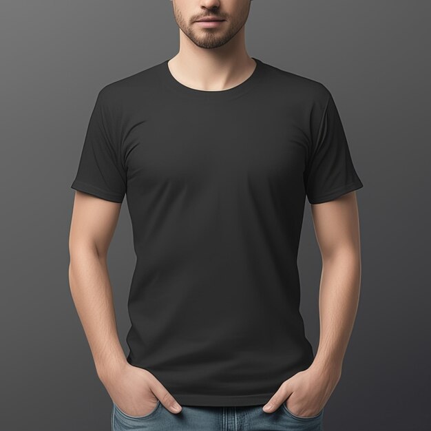 Fashion mockup black tshirt blank