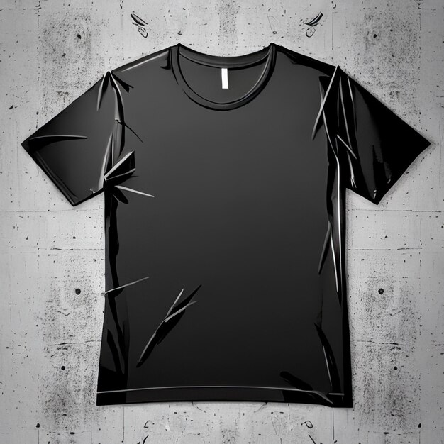 Photo fashion mockup black tshirt blank