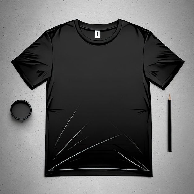 Fashion mockup black tshirt blank