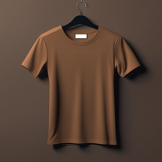 Fashion mockup brown tshirt blank