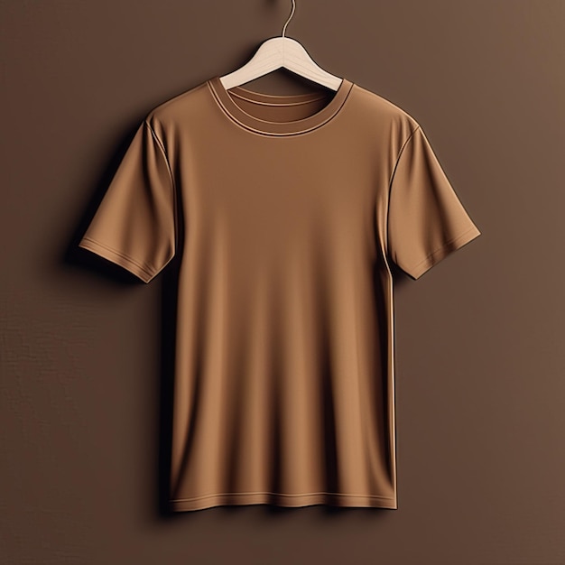 Fashion mockup brown tshirt blank