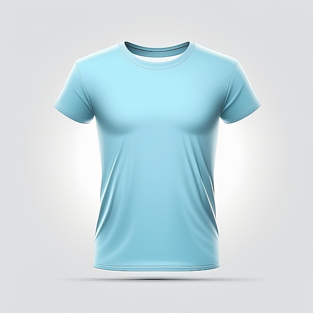 Fashion mockup sky blue tshirt blank