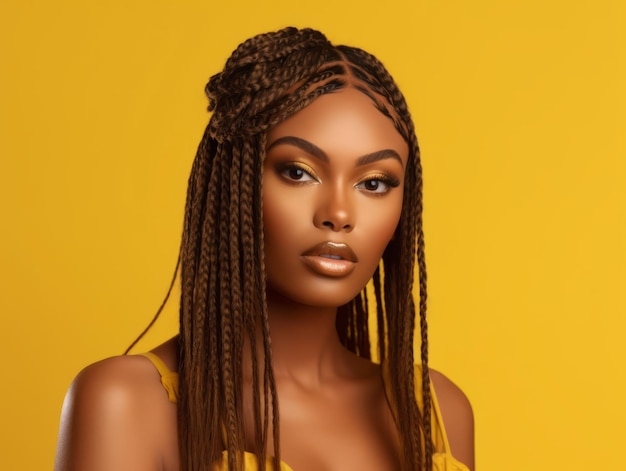 Photo fashion model beautiful african woman with dreadlocks