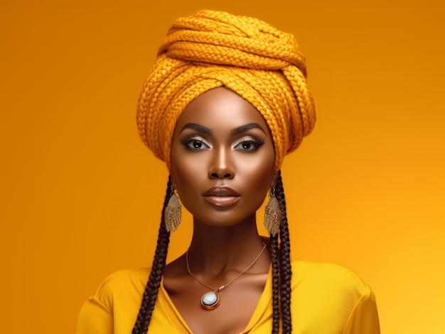 Fashion model beautiful african woman with dreadlocks