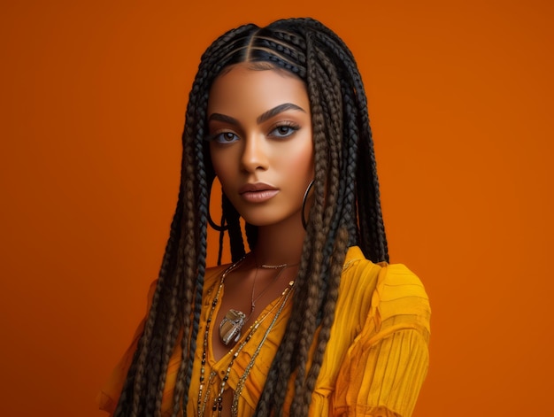 Модель красивая африканская женщина с дредами