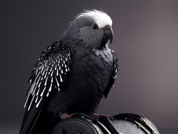 Fashion model bird in luxury jacket and tie Generative AI