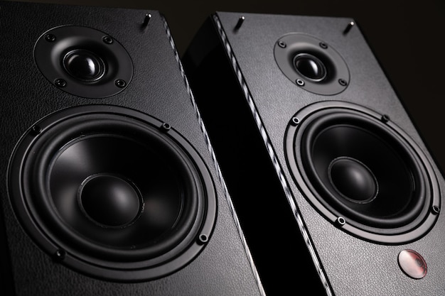 Fashion photo of a stylish hiend speaker system for professionals and connoisseurs of highquality