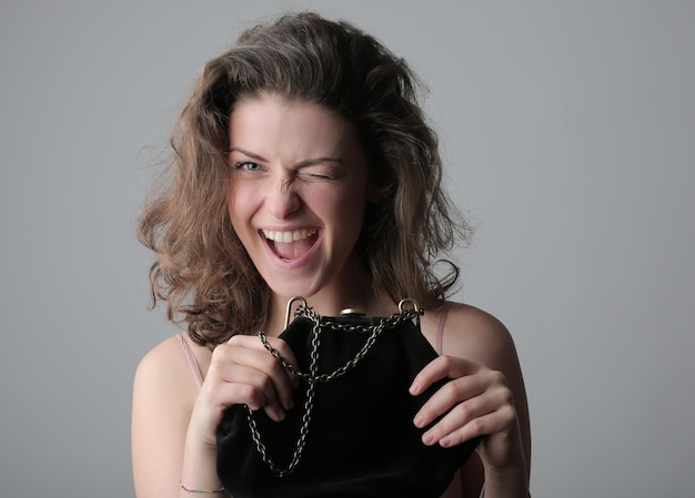 Fashion portrait of elegant woman in brown