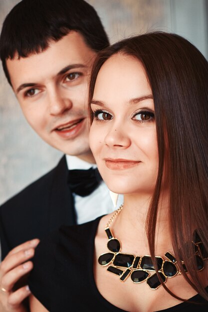 Fashion portrait of a young beautiful couple