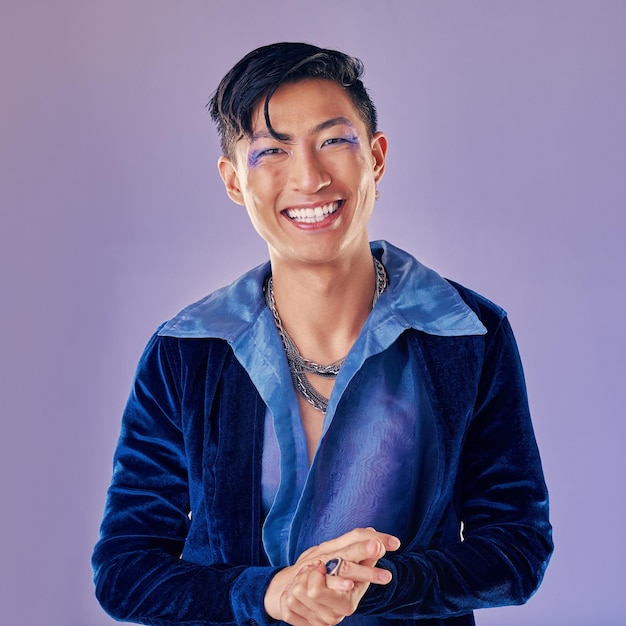 Purple Background Beauty Portrait Lgbtq