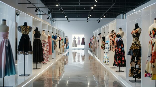 Photo fashion runway and designer showroom