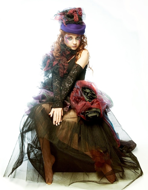 Fashion shot of woman in doll style