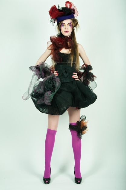 Fashion shot of woman in doll style