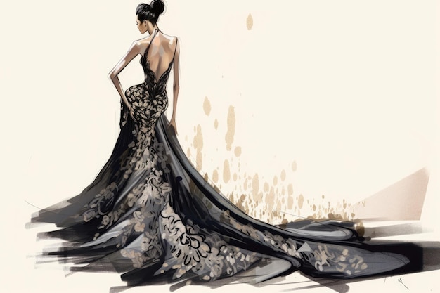 Amazon.com: Stupell Industries Fashion Figure Drawing Female Glam Evening  Gown Gold Wall Plaque, 10 x 15, Yellow : Everything Else