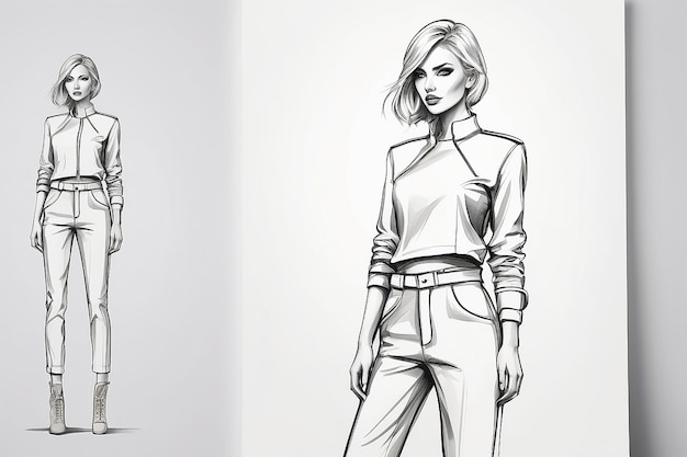 Fashion Sketch Mockup Blank White Space voor uw ontwerp