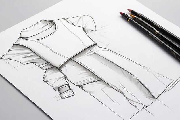 Foto fashion sketch mockup blank white space voor uw ontwerp