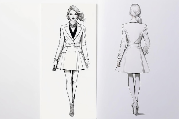 Fashion Sketch Mockup Blank White Space voor uw ontwerp