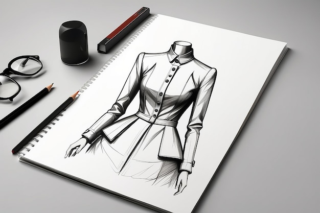 Fashion Sketch Mockup Blank White Space voor uw ontwerp