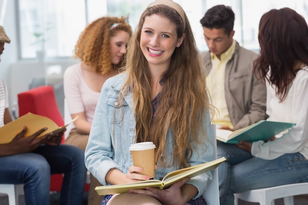 Fashion student smiling at camera