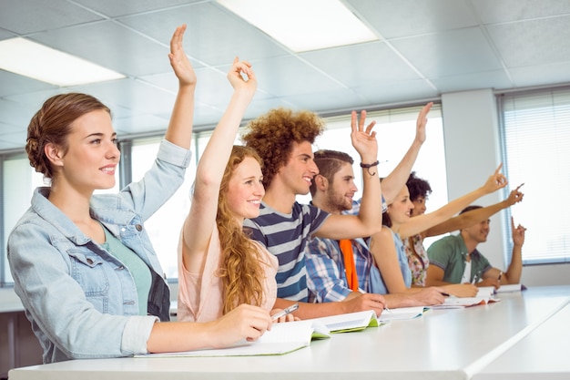 Fashion students being attentive in class