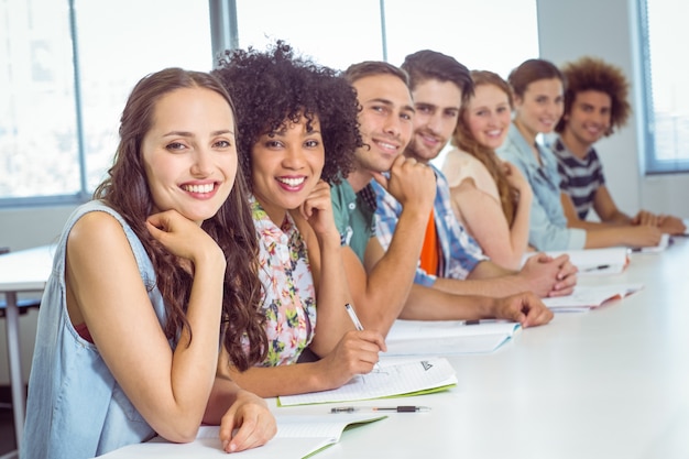 Fashion students smiling at camera