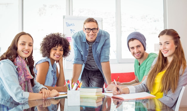 Fashion students working as a team 