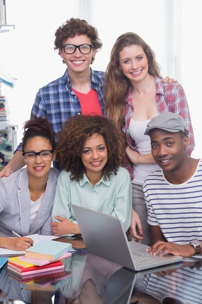 Fashion students working as a team 