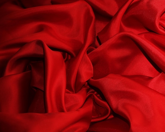 Fashion style Red fabric close up background