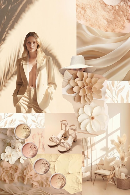 Fashion stylish colors moodboard Color of the season tender peach