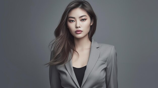 Fashion suit of a female model from Asia professional photo wearing a suit like a businesswoman