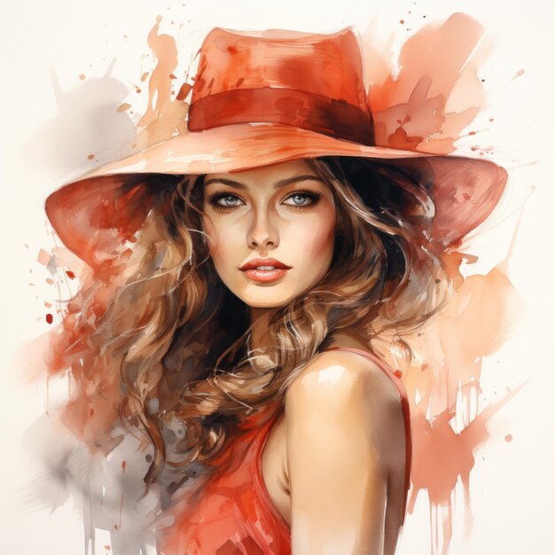 Photo fashion watercolor girl isolated