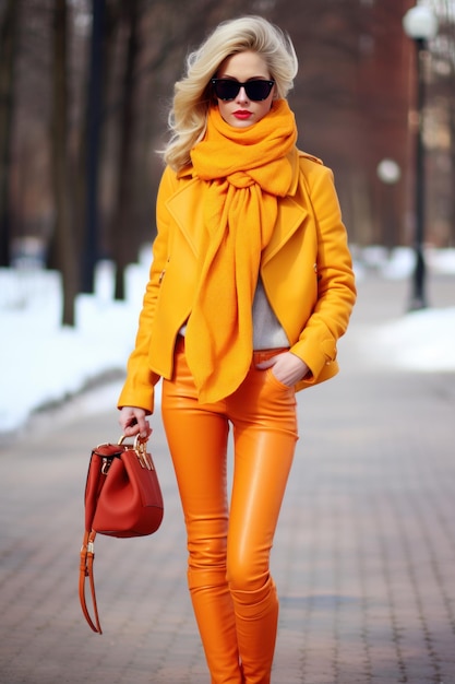 fashion winter outfits in vivid colors