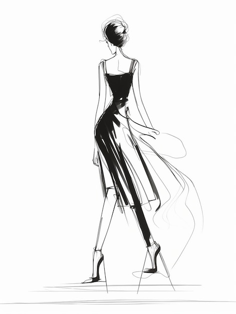 fashion woman model sketch design