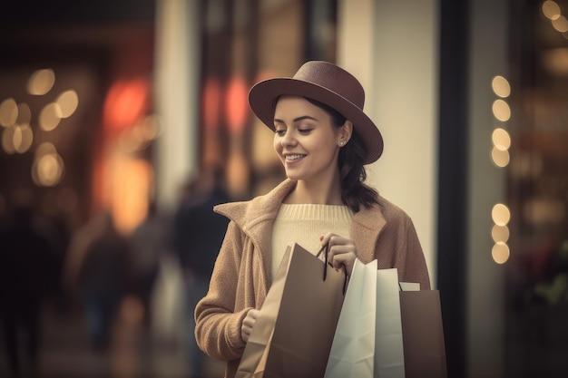 Fashion woman shopping Generate Ai