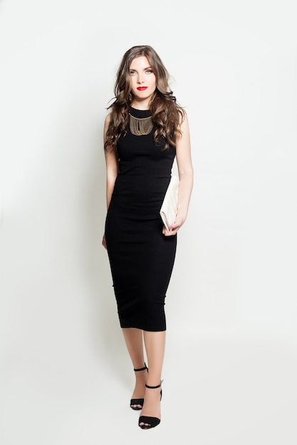 Fashion Woman wearing Black Dress