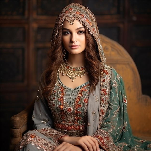 A Fashion women indian and pakistani drass wedding clothing