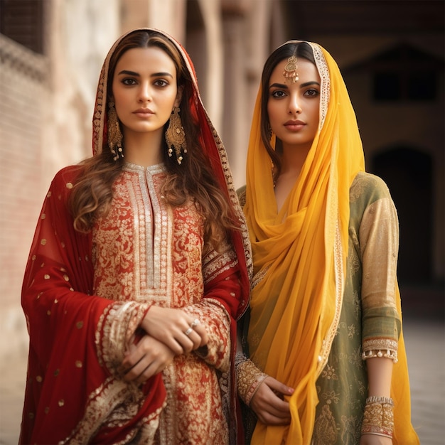 Photo a fashion women indian and pakistani drass wedding clothing