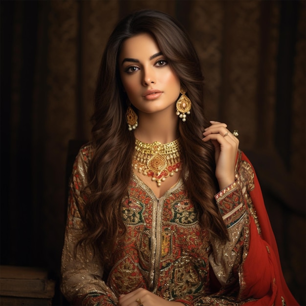 A Fashion women indian and pakistani drass wedding clothing