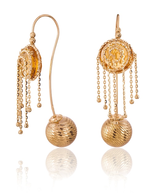 Fashion women's earrings in gold. women's jewelery gift