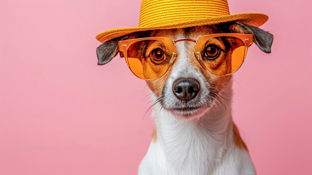 Fashionable antrophomorfic dog with glasses Generative AI