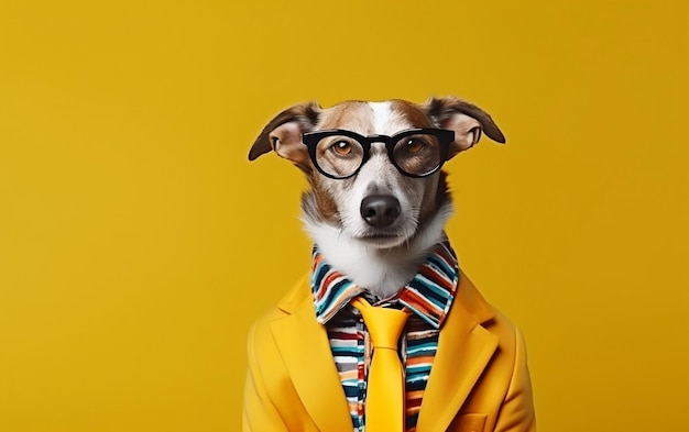 Fashionable canine swagger stylish dog sporting a funky jacket ai