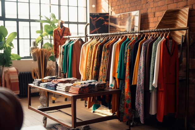 Fashionable clothes in a boutique store in London