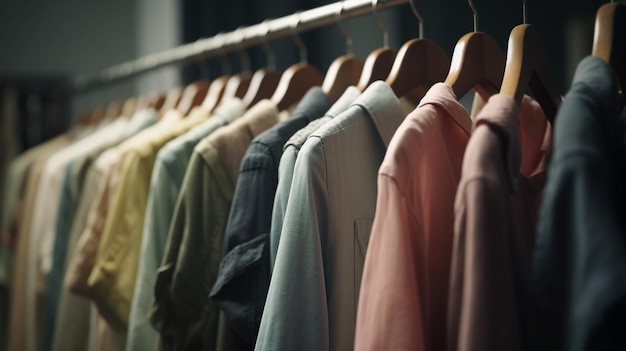 Fashionable clothes hanging on a hanger Generative Ai