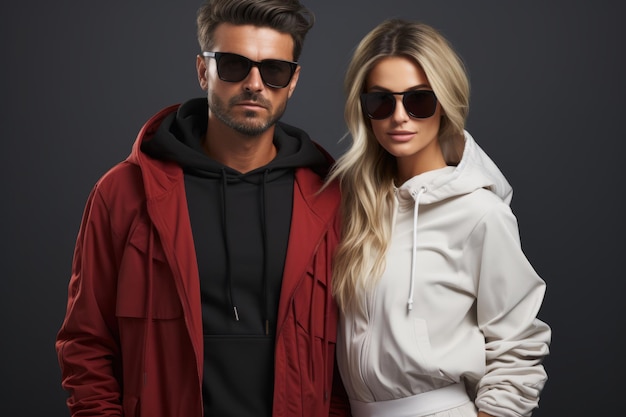 Fashionable couple a minimalist aesthetic highlighting their clean and modern style Generative AI